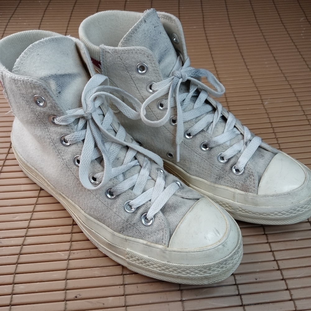 Rare Converse All Star Chuck Taylor White Wool High Top Sneakers Men's S… - Picture 1 of 10